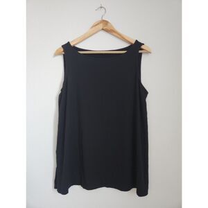 Eileen Fisher Black Sleeveless Tank Top | Size L